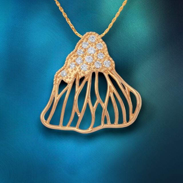 Fluid Bloom Diamond Pendant