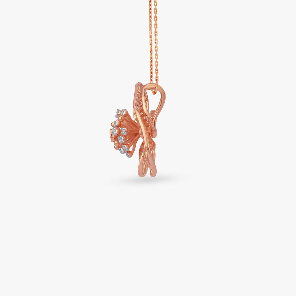 Whirl Bloom Diamond Pendant in 18K Rose Gold, 0.08 ct