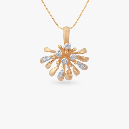 Starburst Rhythm Diamond Pendant in 18K Yellow Gold, 0.06 ct