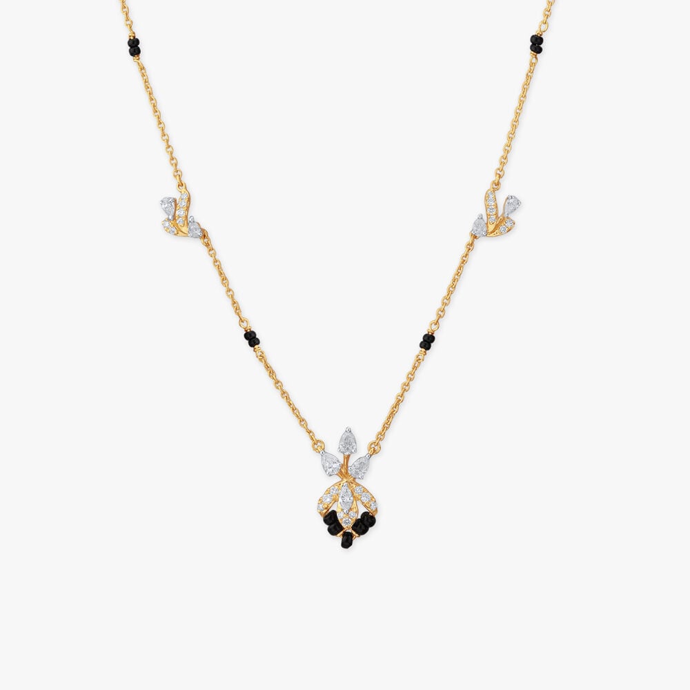 Delicate Bloom Diamond Mangalsutra in 18K Yellow Gold, 0.445 ct