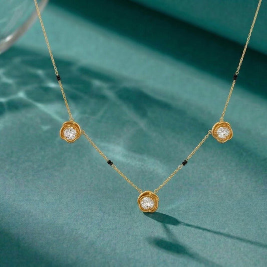 Trinity Spark Diamond Mangalsutra in 18K Yellow Gold, 0.365 ct