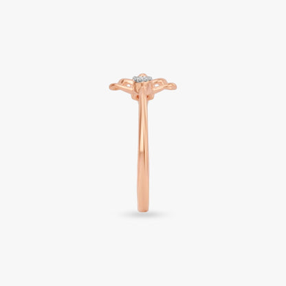 Scarlet Bloom Diamond Ring in 18K Rose Gold, 0.039 ct