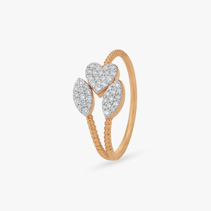 Leaf Embrace Diamond Ring in 18K Yellow Gold, 0.193 ct