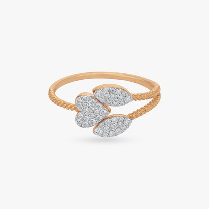Leaf Embrace Diamond Ring in 18K Yellow Gold, 0.193 ct