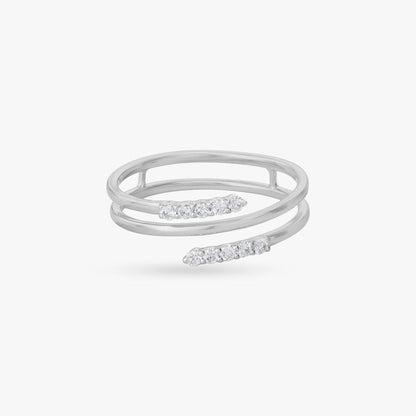 Fluid Orbit Diamond Ring in 18K White Gold, 0.128 ct