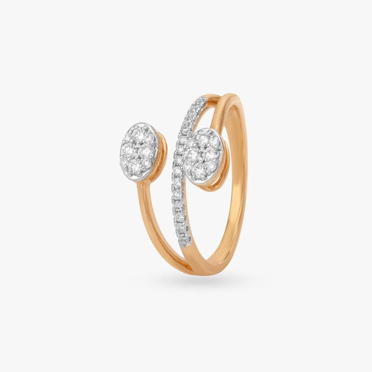 Twin Orbit Diamond Ring in 18K Yellow Gold, 0.282 ct