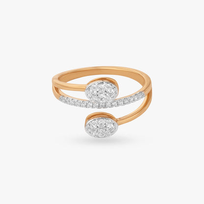 Twin Orbit Diamond Ring in 18K Yellow Gold, 0.282 ct