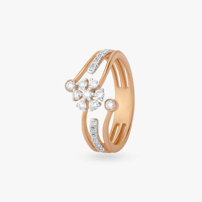 Floral Embrace Diamond Ring in 18K Rose Gold, 0.313 ct