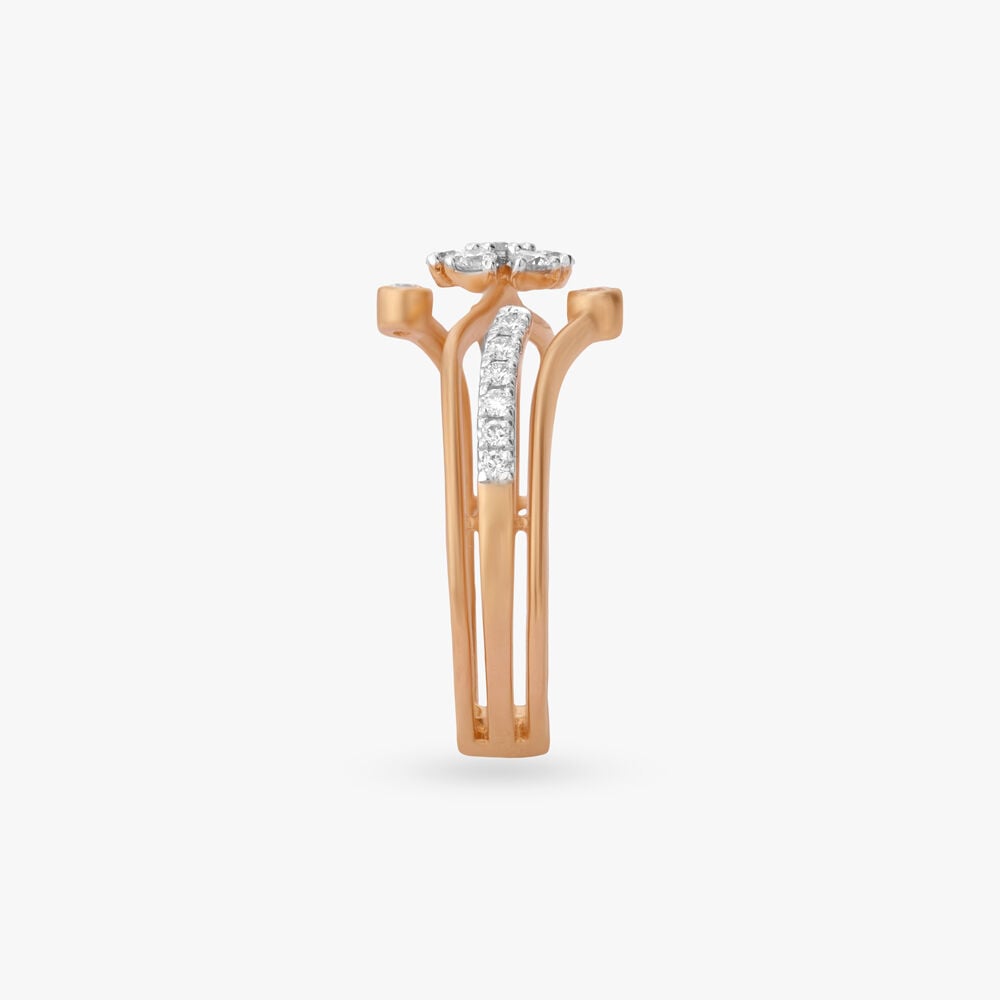 Floral Embrace Diamond Ring in 18K Rose Gold, 0.313 ct