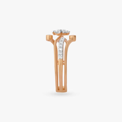 Floral Embrace Diamond Ring in 18K Rose Gold, 0.313 ct