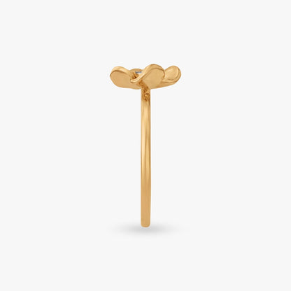 Floral Poise Diamond Ring in 18K Yellow Gold, 0.034 ct