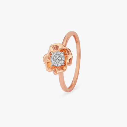 Petal Embrace Diamond Ring in 18K Rose Gold, 0.055 ct