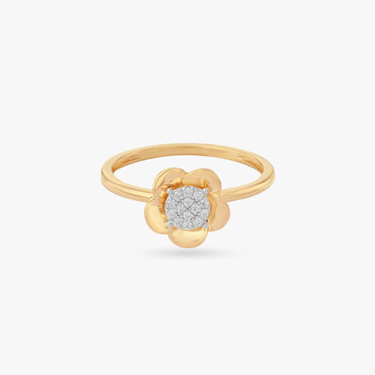 Bloom Halo Diamond Ring in 18K Yellow Gold, 0.051 ct