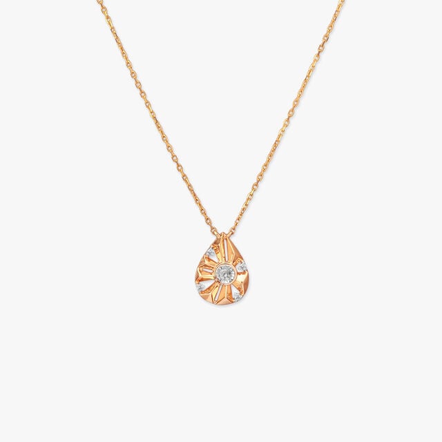 Sunflare Teardrop Diamond Pendant with Chain