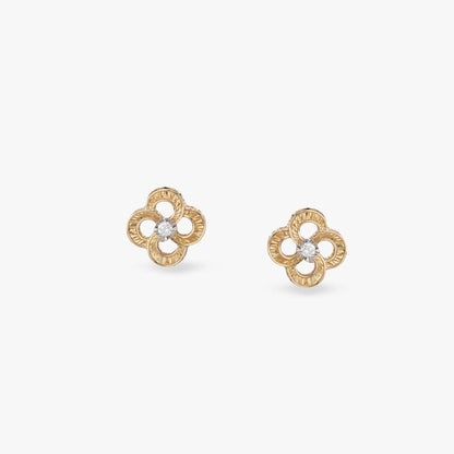 Rainbow Prism Diamond Stud Earrings in 18K Yellow Gold, 0.075 ct