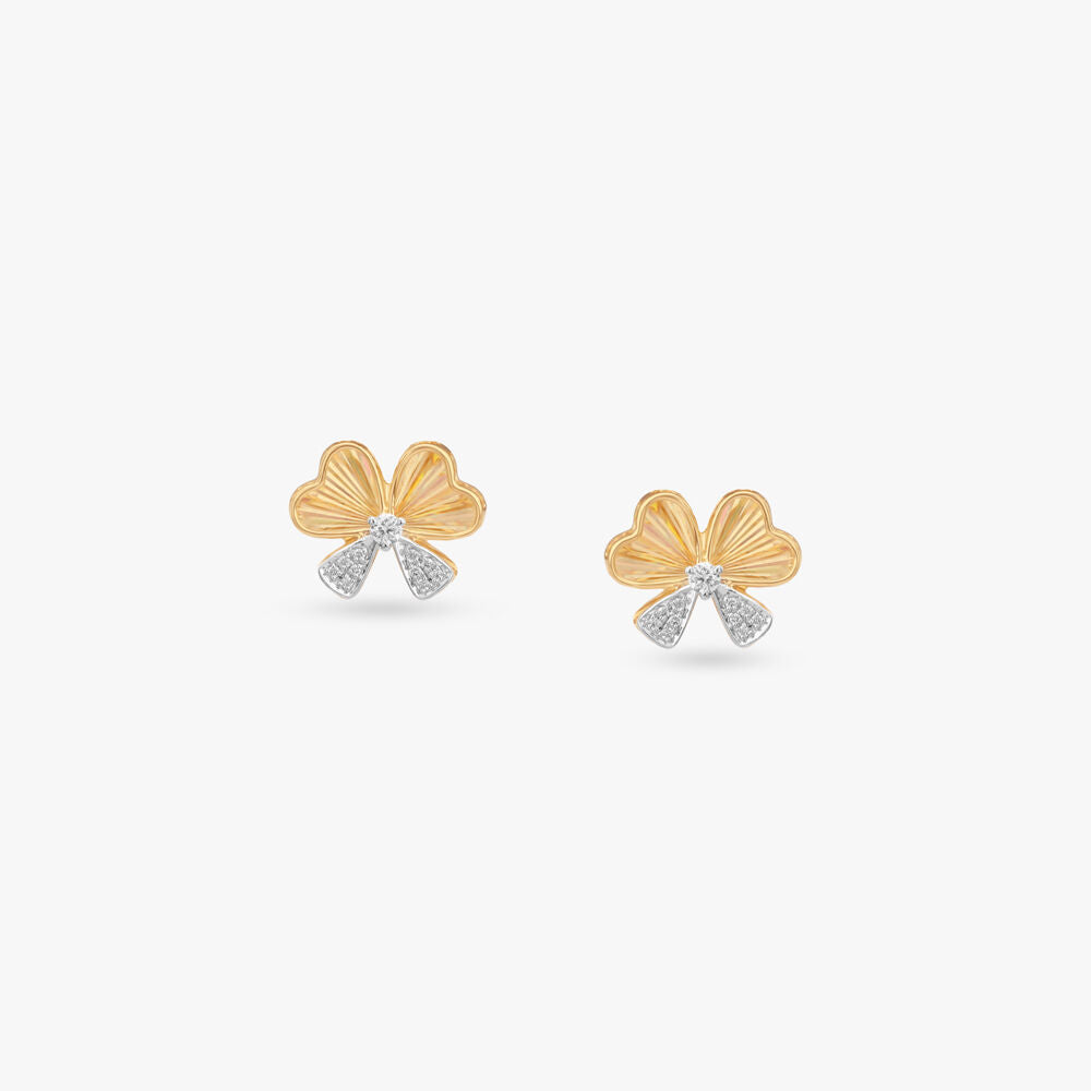 Spectrum Bloom Diamond Stud Earrings in 18K Yellow Gold, 0.09 ct
