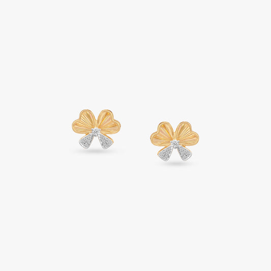 Spectrum Bloom Diamond Stud Earrings in 18K Yellow Gold, 0.09 ct