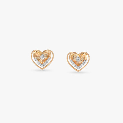 Luminous Love Diamond Stud Earrings in 18K Yellow Gold, 0.125 ct