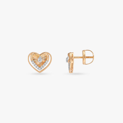 Luminous Love Diamond Stud Earrings in 18K Yellow Gold, 0.125 ct