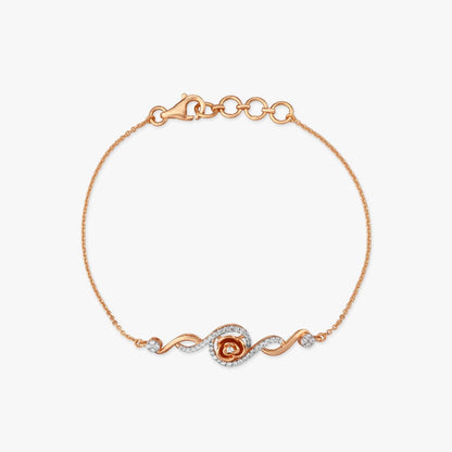 Spiralling Glow Diamond Bracelet in 18K Rose Gold, 0.211 ct