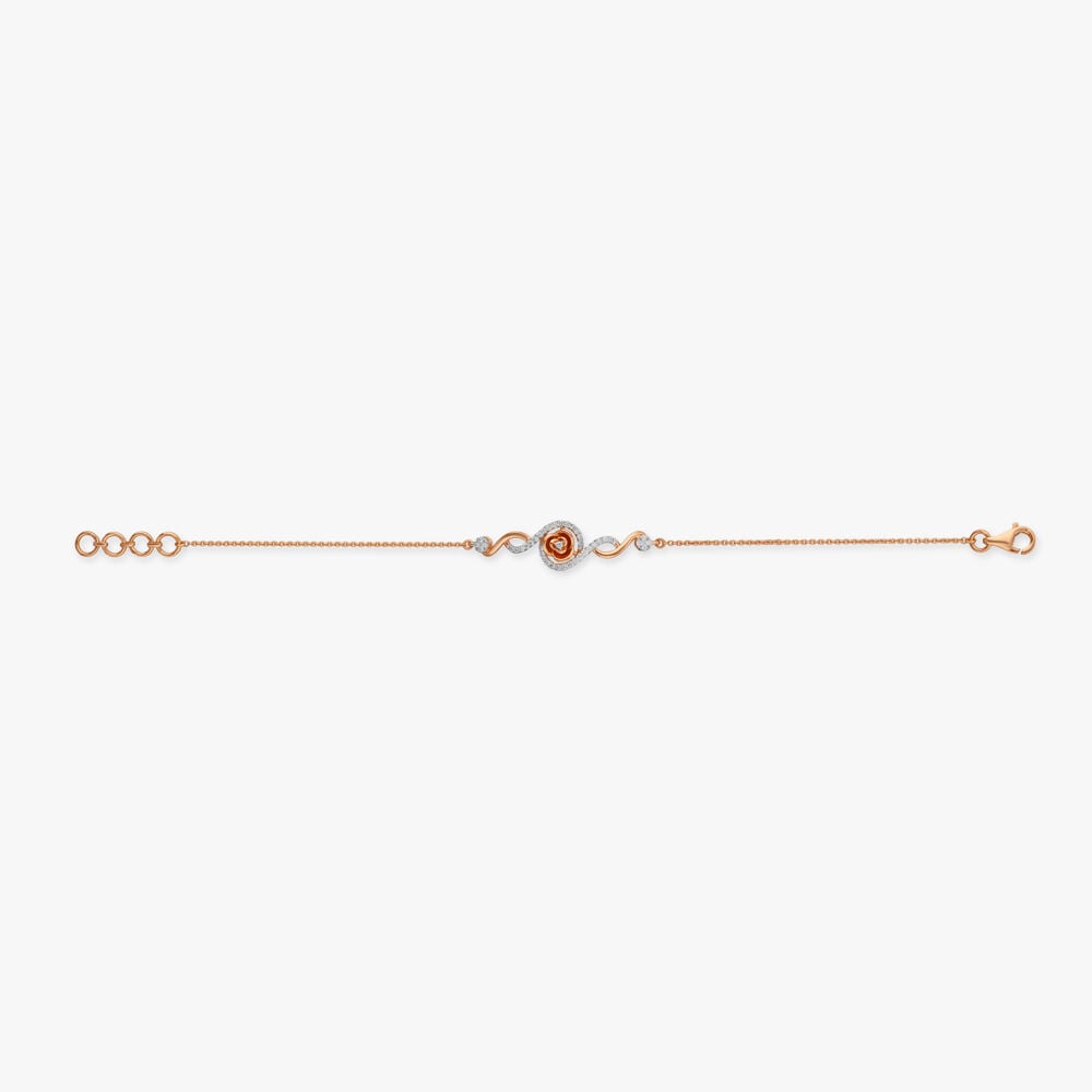 Spiralling Glow Diamond Bracelet in 18K Rose Gold, 0.211 ct