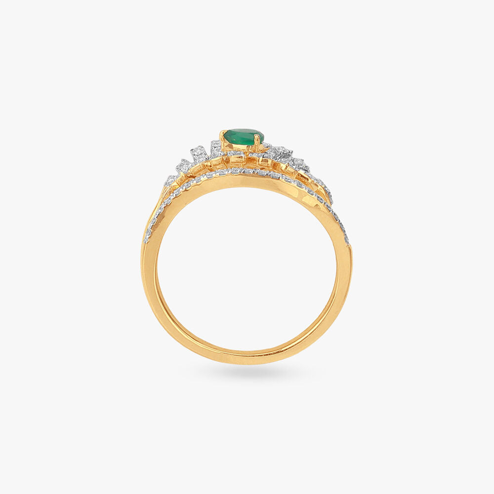 Brilliance Burst Diamond Ring in 18K Yellow Gold, 0.315 ct