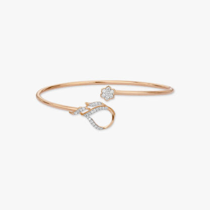 Radiant Petal Diamond Bangle in 18K Yellow Gold, 0.302 ct