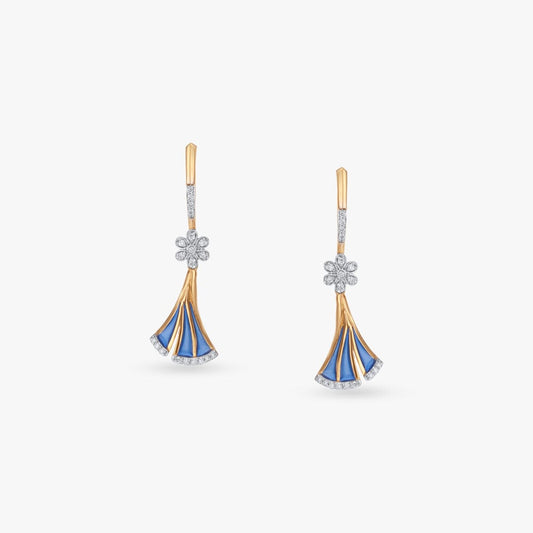 Luminous Flight Diamond Drop Earrings in 18K Yellow Gold, 0.151 ct