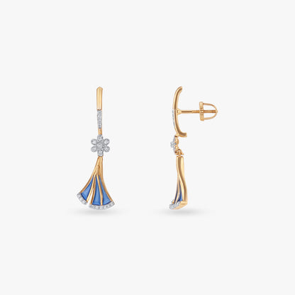 Luminous Flight Diamond Drop Earrings in 18K Yellow Gold, 0.151 ct
