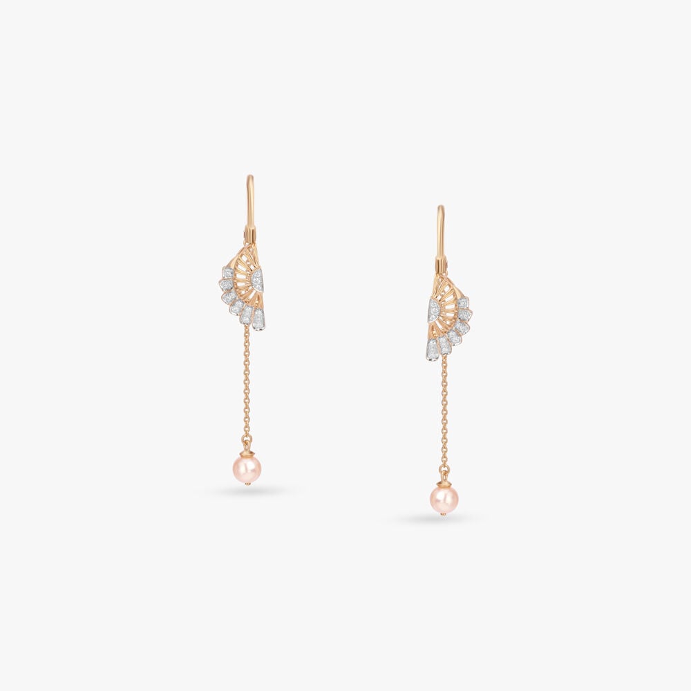 Drift Wing Diamond Drop Earrings in 18K Yellow Gold, 0.17 ct