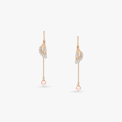 Drift Wing Diamond Drop Earrings in 18K Yellow Gold, 0.17 ct
