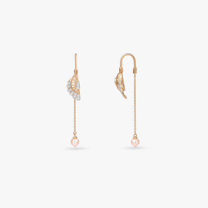Drift Wing Diamond Drop Earrings in 18K Yellow Gold, 0.17 ct