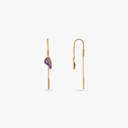 Evolving Wing Diamond Drop Earrings in 18K Yellow Gold, 0.073 ct