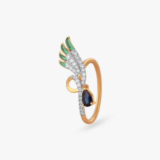 Aerial Poise Diamond Ring in 18K Yellow Gold, 0.245 ct