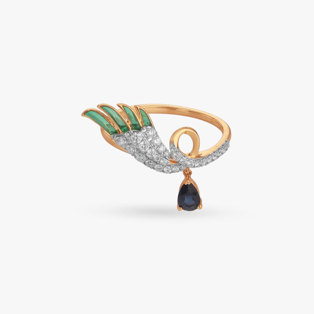 Aerial Poise Diamond Ring in 18K Yellow Gold, 0.245 ct