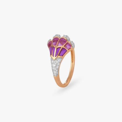 Radiant Flight Diamond Ring in 18K Yellow Gold, 0.195 ct