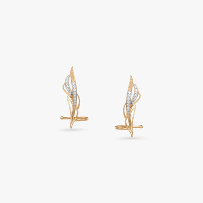 Aerial Contour Diamond Stud Earrings in 18K Yellow Gold, 0.126 ct