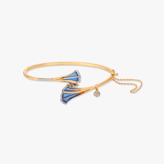 Aerial Rhythm Diamond Bangle in 18K Yellow Gold, 0.171 ct
