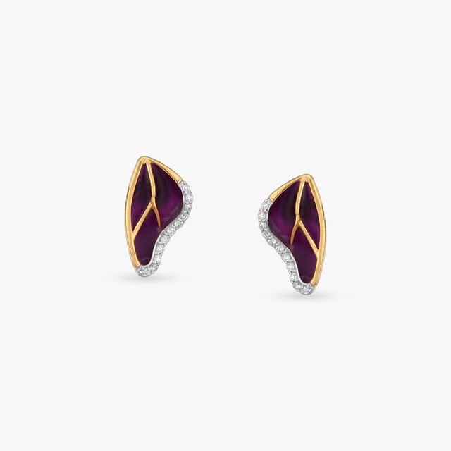 Fluid Wing Diamond Stud Earrings