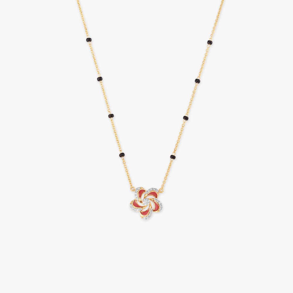 Scarlet Swirl Diamond Mangalsutra in 18K Yellow Gold, 0.17 ct