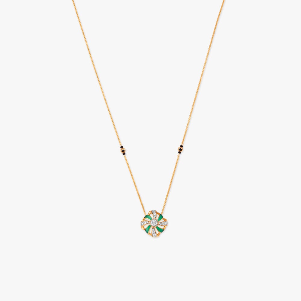Petal Radiance Diamond Mangalsutra in 18K Yellow Gold, 0.25 ct