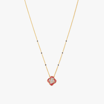 Scarlet Bloom Diamond Mangalsutra in 18K Yellow Gold, 0.14 ct