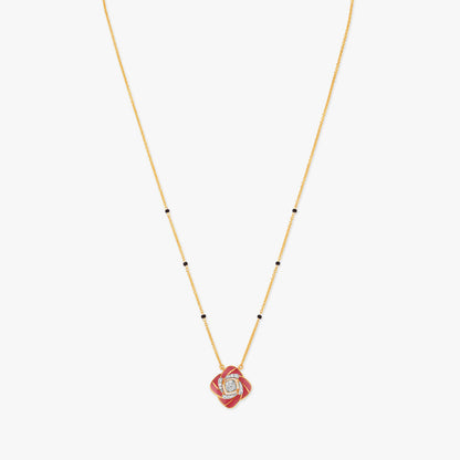 Scarlet Bloom Diamond Mangalsutra in 18K Yellow Gold, 0.14 ct