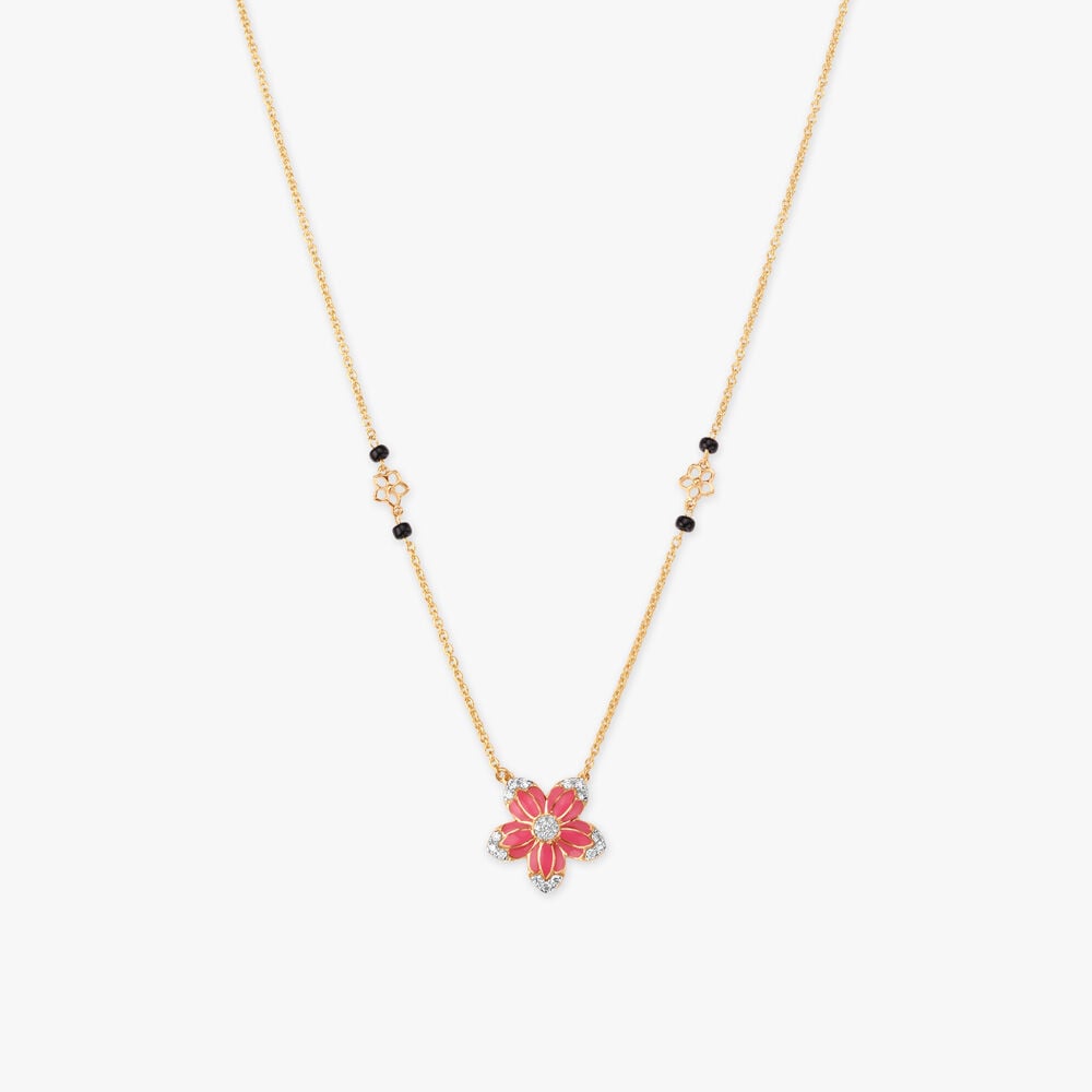 Blush Bloom Diamond Mangalsutra in 18K Yellow Gold, 0.135 ct