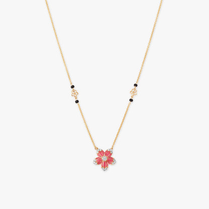 Blush Bloom Diamond Mangalsutra in 18K Yellow Gold, 0.135 ct