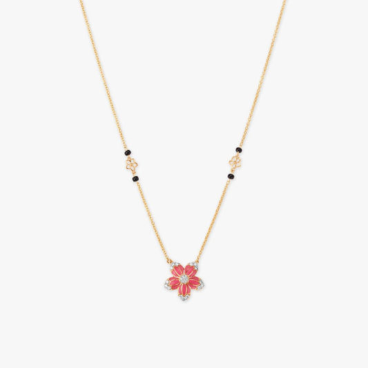 Blush Bloom Diamond Mangalsutra in 18K Yellow Gold, 0.135 ct