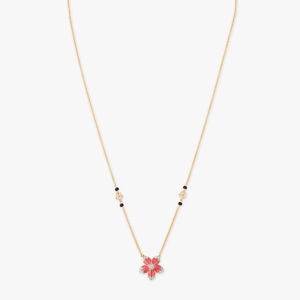Blush Bloom Diamond Mangalsutra in 18K Yellow Gold, 0.135 ct