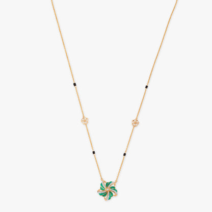 Verdant Bloom Diamond Mangalsutra in 18K Yellow Gold, 0.155 ct