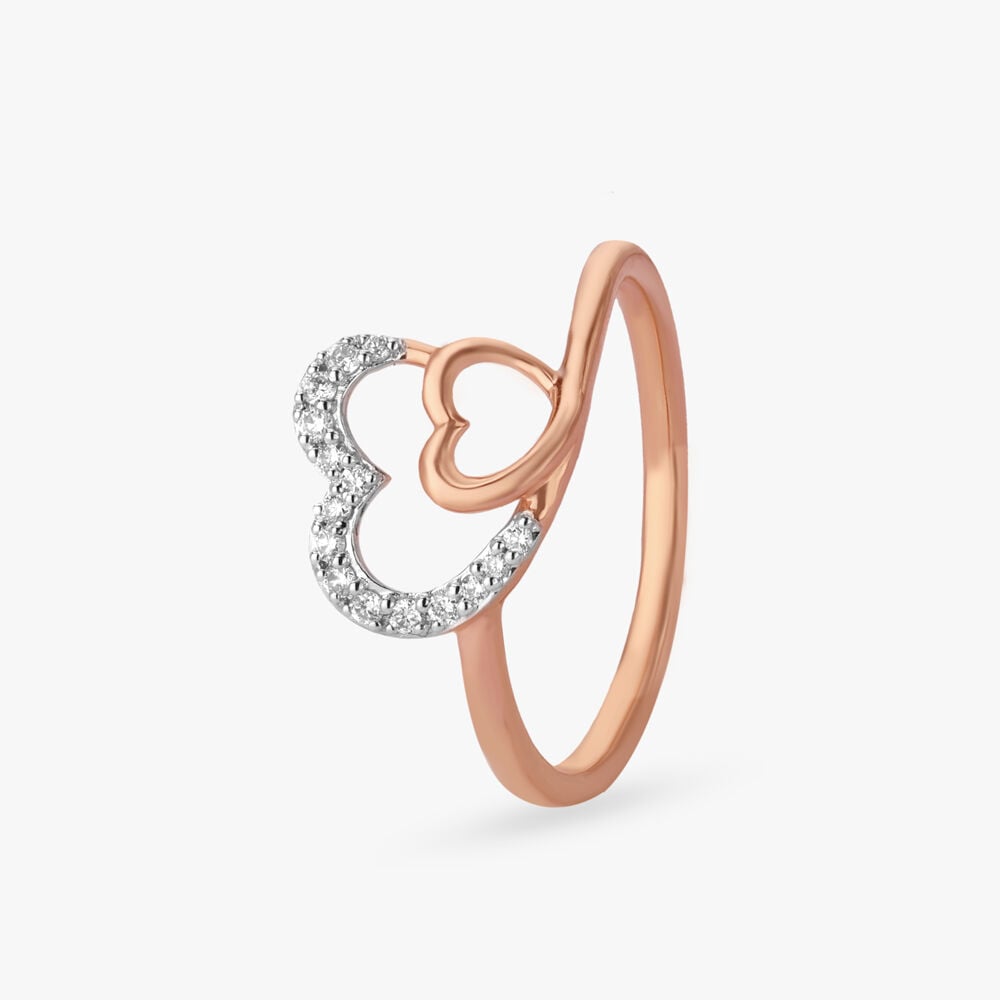 Love Loop Diamond Ring in 18K Rose Gold, 0.08 ct