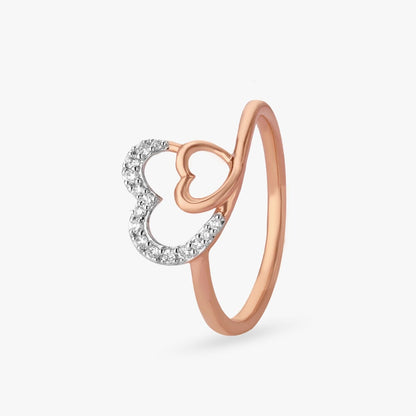 Love Loop Diamond Ring in 18K Rose Gold, 0.08 ct